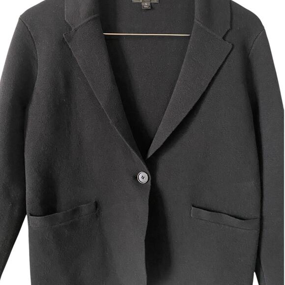 J. Crew Camille Black Sweater Blazer Small Knit Cotton Wool Dark Academia Preppy - Picture 9 of 10